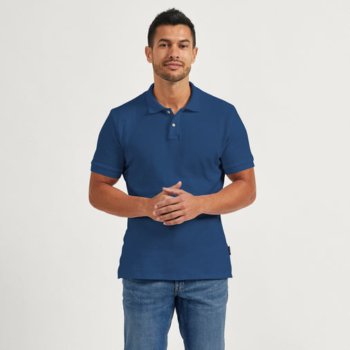 The Pique Polo in 100% Organic Cotton 200GSM, Prussian Blue